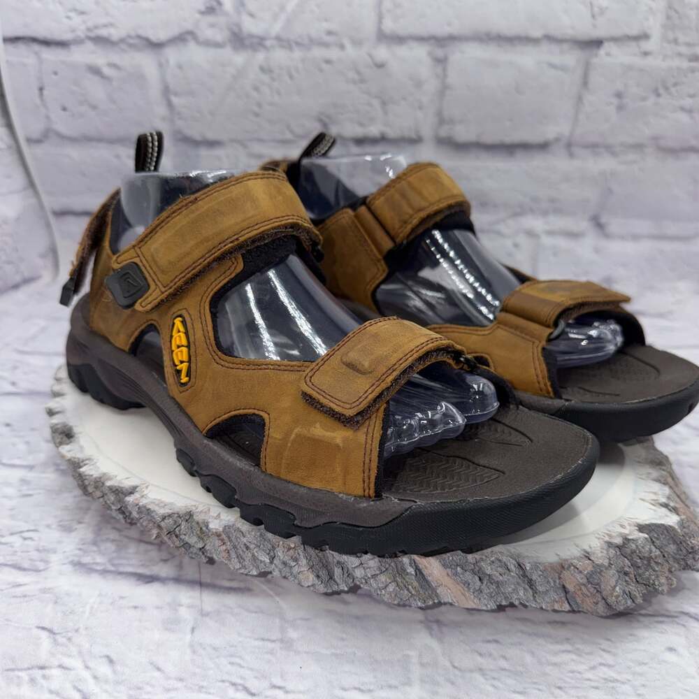 Keen Targhee III Sandals Mens 10 Brown Open Toe Trail Hiking Waterproof Leather